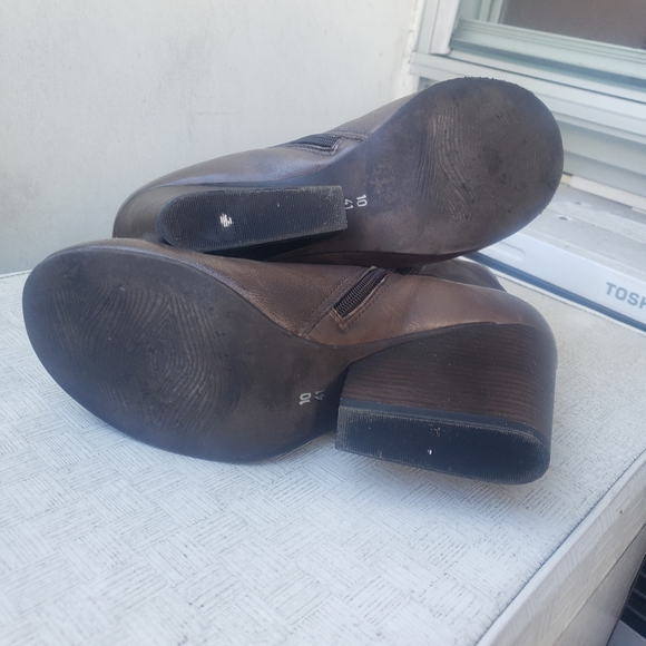 Miz Mooz Keegan wedge taupe leather booties size 10 - Picture 9 of 13